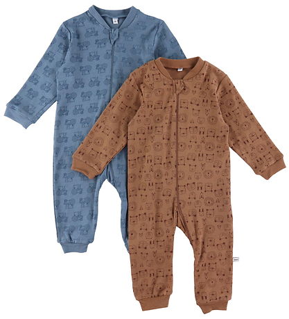 Pippi Baby Jumpsuit - Nightsuit - 2-Pack - Blue Mirage