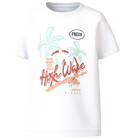 T-Shirt Name It - NkmVux - Bright White/Élevé Wave