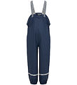 Color Kids Rain Pants w. Fleece/Suspenders - PU - Dress Blues
