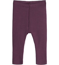 Hust and Claire Leggings - Rib - Wool - Lee - Plum Wine