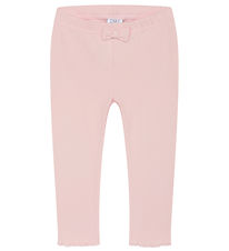 Hust and Claire Leggings - Rib - Le - Icy Pink w. Bow
