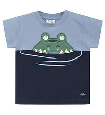 Hust and Claire T-shirt - Arthur - Faded Blue w. Crocodile