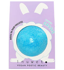 Inuwet Bath Bomb w. Fragrance - Blackcurrant - Turquoise w. Glit