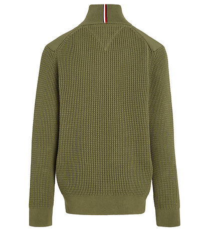Tommy Hilfiger Blouse - Knitted - Utility Half Zip - Utility Oli