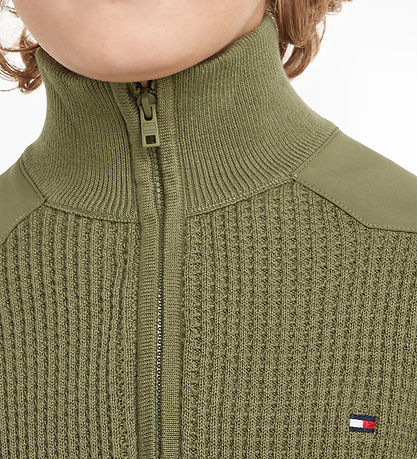 Tommy Hilfiger Blouse - Knitted - Utility Half Zip - Utility Oli