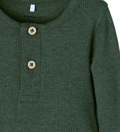 Name It Romper l/æ - Noos - Rib - NbmKab - Pine Grove/Melange