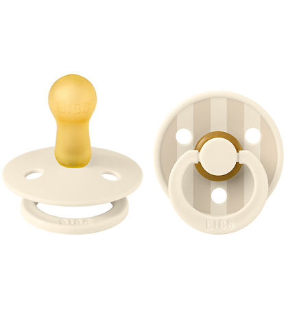 BIBS Colour Pacifiers - 2-Pack - Size 2 - Round - Ivory/Vanilla