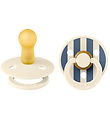 BIBS Colour Pacifiers - 2-Pack - Size 2 - Round - Ivory/Steel Bl