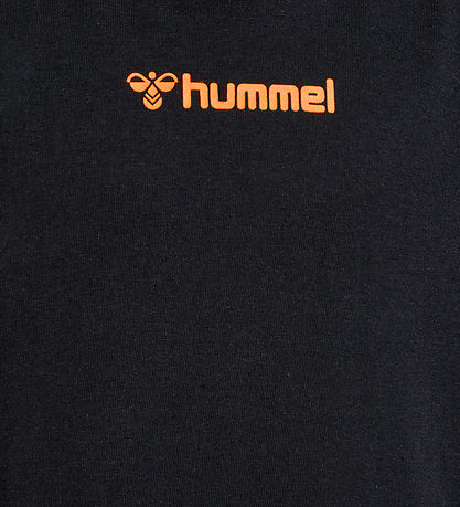 Hummel Stuttermabolur - hmlTex - Svart M. Prentað