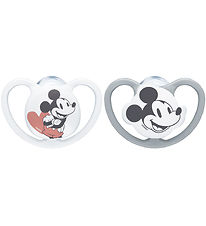 Nuk Pacifiers - Space - 2-Pack - Mickey Mouse - Grey/White