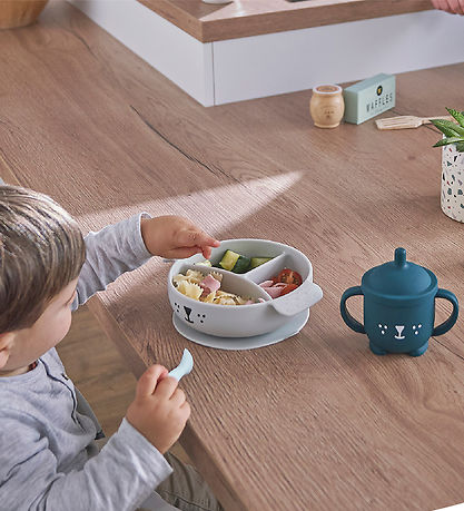 Babymoov Dinner Set - 4 Parts - Learn'isy - Green w. Print