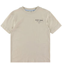 GANT T-skjorte - Grafisk skript - Soft Havre