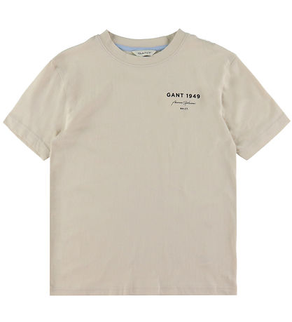GANT T-shirt - Grafiskt skript - Soft Havre