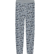 Hust and Claire Leggings - Wool/Bamboo - Laki - Blue Wind