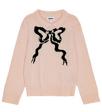 Molo Bluse - Strik - Uld/Akryl - Gerd - Petal Blush m. Sløjfe