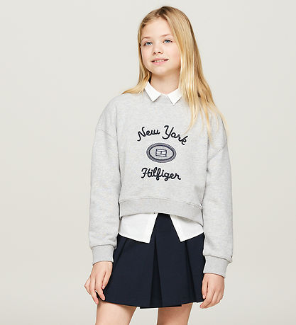 Tommy Hilfiger Blouse - NEW Embroidered - Light Grey Heather