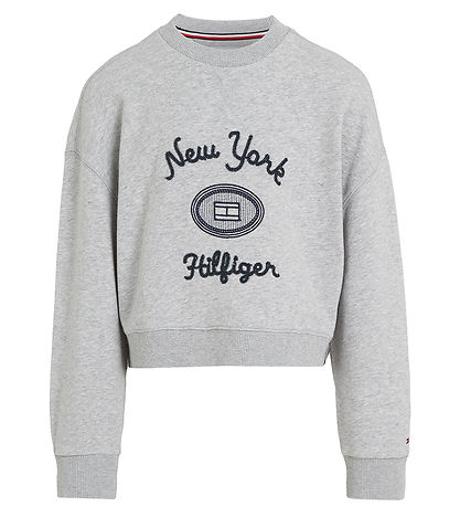 Tommy Hilfiger Blouse - NEW Embroidered - Light Grey Heather