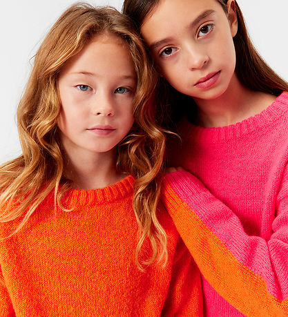 Molo Blouse - Knitted - Wool/Acrylic - Giada - Shocking Fiery/Or