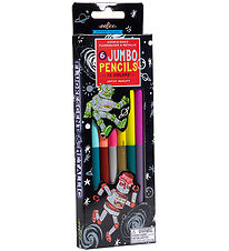 Eeboo Buntstifte m. Anspitzer - Jumbo - 6 st. - Robot
