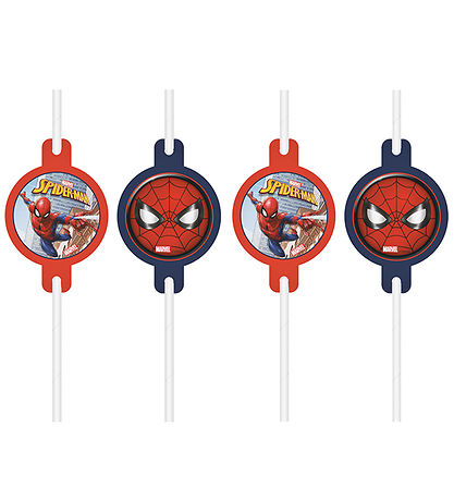 Decorata Party Straws - 4-Pack - Spider-Man Crime Fighter