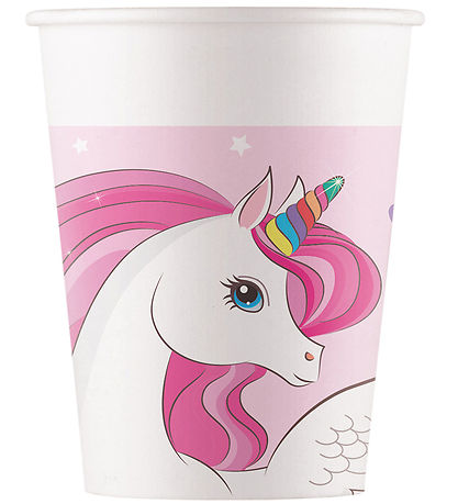 Decorata Party Cardboard mug - 8-Pack - 200 mL - Unicorn Rainbow