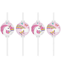 Decorata Party Straws - 4-Pack - Unicorn Rainbow Colors