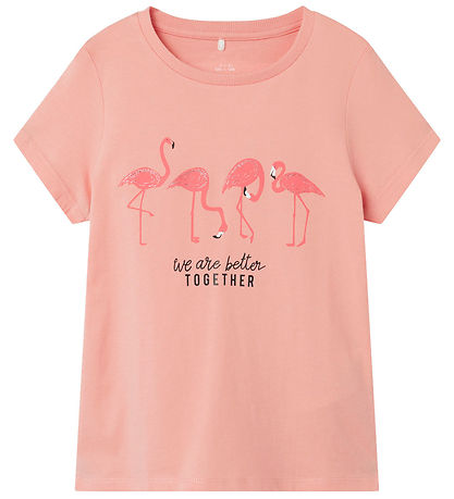Name It T-shirt - NkfPfaimme - Peach Bud w. Print