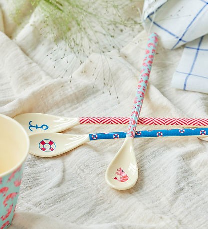 Rice Lepel - Melamine - Latte - Rood/Anchor