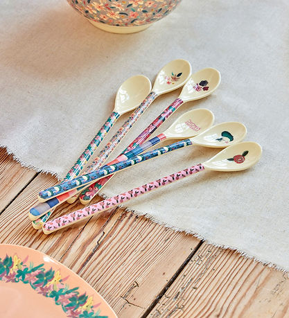 Rice Lepel - Melamine - Latte - Blauw/Swan meer