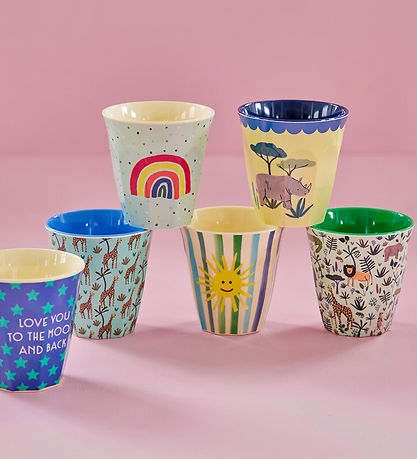 Rice Cups - Melamine - 6 pcs - 250 mL - Multi/Funky Prints
