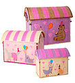 Rice Storage Baskets - Raffia - 3 pcs - 52/45/37 cm - Pink Pair
