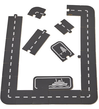 Flexa Play Autospur - Holz - Play - 22 Teile - Multi