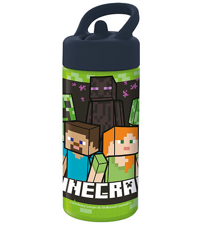 Minecraft Trinkflasche - 410 ml - Grün/Schwarz