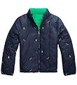 Polo Ralph Lauren Puffer Jacket - Reversible - Green/Navy w. Log