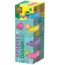SES Creative Knete - 4x90gr - Seidig weich Glitter