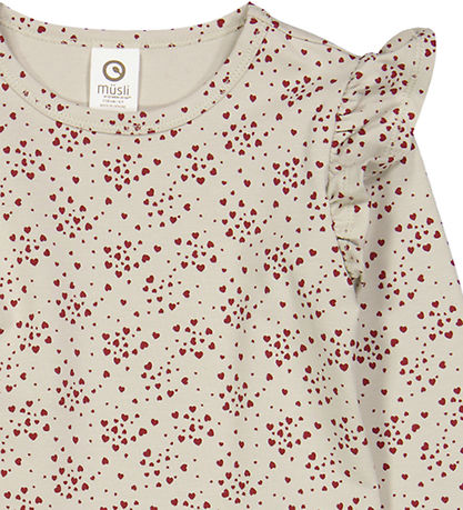 Müsli Bluse - Love Frill - Soft Green/Cabernet