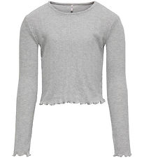 Kids Only Bluse - KogCarlotta - Light Grey Melange