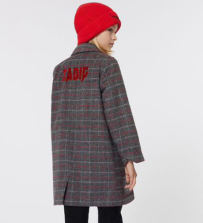 Zadig & Voltaire Jacket - Acrylic/Wool - Grey Check w. Red
