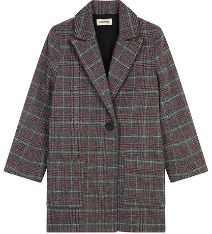 Zadig & Voltaire Jacket - Acrylic/Wool - Grey Check w. Red