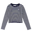 GANT Blouse - Cropped - Rib - Evening Blue/White Striped