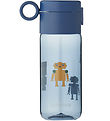 Liewood Water Bottle - Clemence - 350 mL - Robots/Indigo Blue