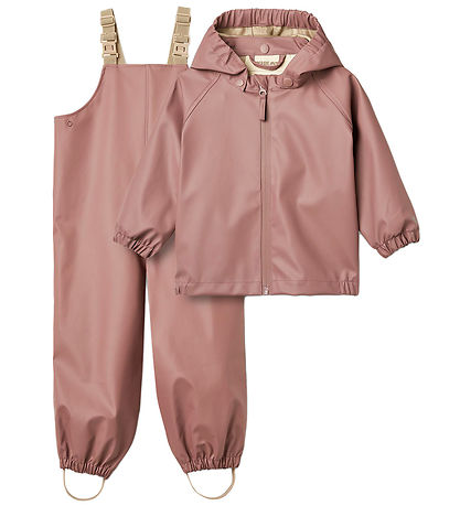 Wheat Rainwear w. Suspenders - PU - Charlie - Dusty Lilac