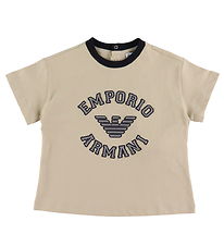Emporio Armani T-shirt - Oxford Tan m. Sort/Grå