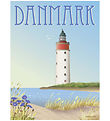 Vissevasse Poster - 30x40 cm - Denmark - White Lighthouse