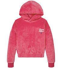 Tommy Hilfiger Kapuzenpullover - Velours - Skript - Erbe Pink