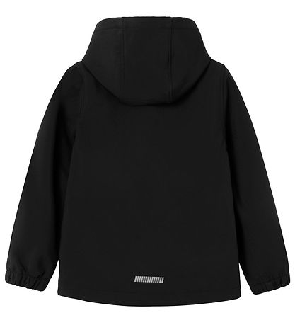 Name It Softshell jakki M. Flís - NkmAlfa08 - Svart M. Hvítur