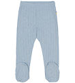 Joha Leggings M. Fætur - Ull/Silki - Rykugt Blár