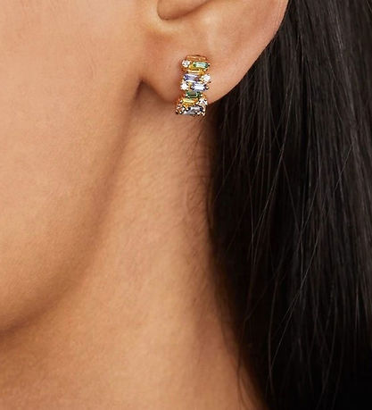 MillaVanilla Earrings - Creole - Blue/Green/Gold