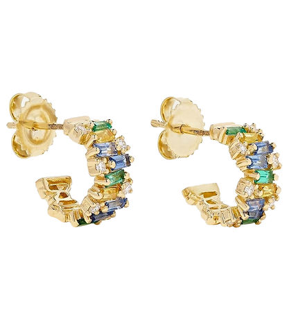 MillaVanilla Earrings - Creole - Blue/Green/Gold
