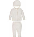 Calvin Klein Set - Cardigan/Byxor/Hatt - Rib Stickad - Ivory